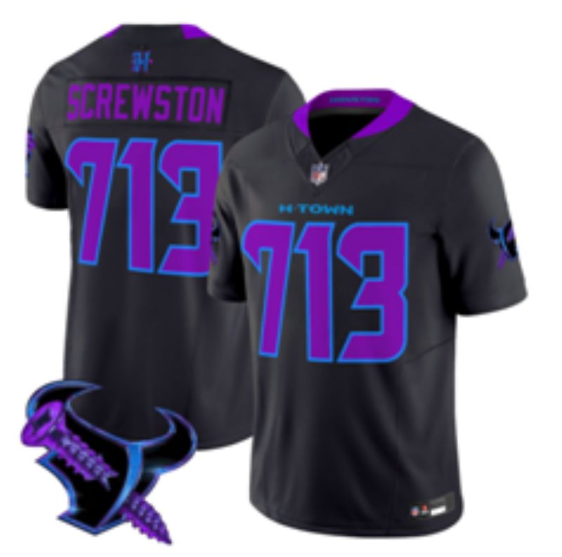 Men Houston Texans 713 Screwston Black 4th generations 2026 Nike Limited NFL Jersey style 3